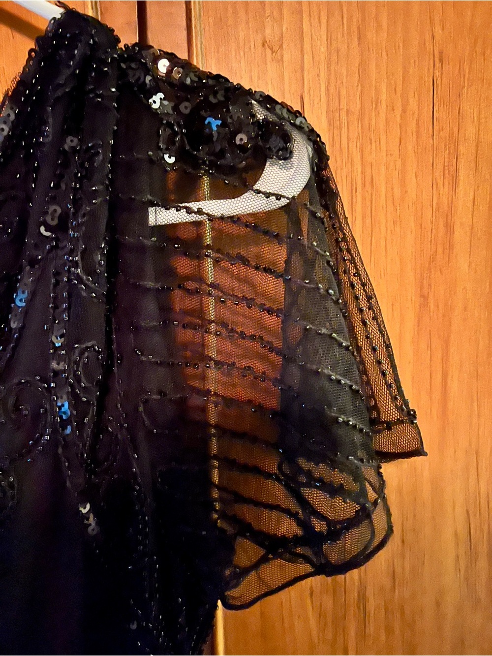 Vintage-Inspired Black Beaded Fringe Midi Dress - Picture 11 of 13